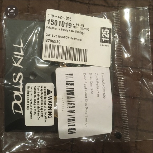 Dolls Kill Rose Earrings - Picture 4 of 4